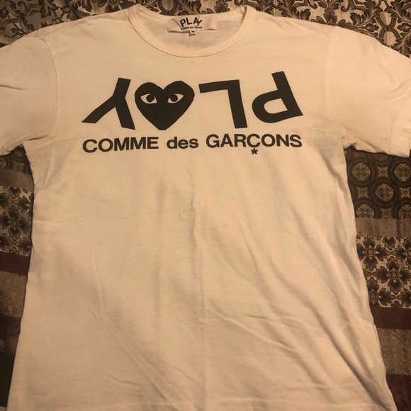 Comme des Garcons white and black tee sz Medium - Picture 1 of 1
